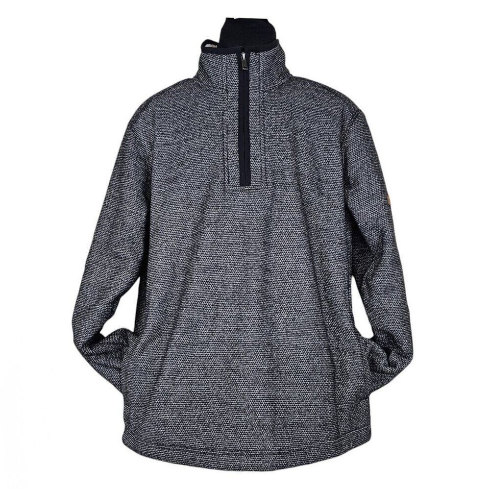 Orvis Men's Grey Quarter Zip Pullover Sherpa Lined Pocket Sweater Size M